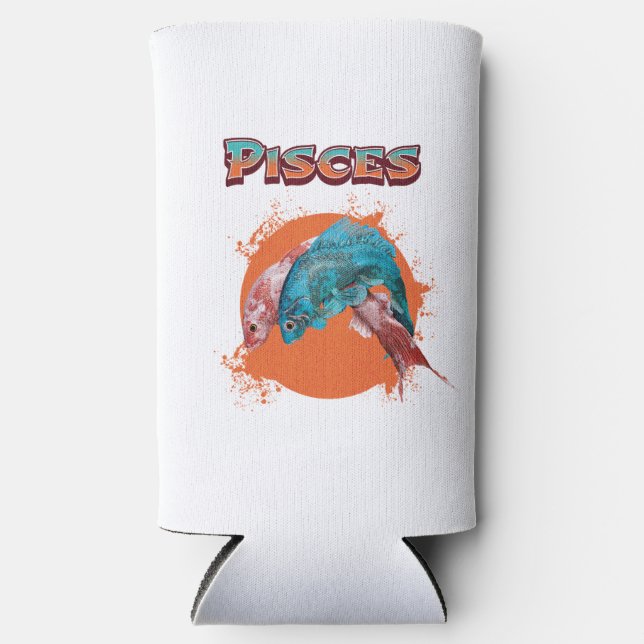 Fische Zodiac Horoskop Wasserastrologie Zeichen Selters Dosenkühler (Vorderseite)