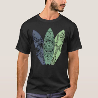 Fische Zodiac Sign Surfboard Surfbrett Horosc T-Shirt