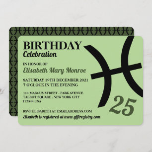 Fische, Zodiac Star Sign, Geburtstag Einladung