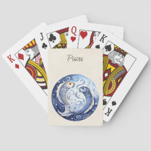 Fische Zodiac Wasserfarbe Spielkarten