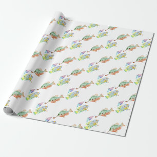 Fische - Zwei Fische Art Drucken Aquarellmalerei Geschenkpapier