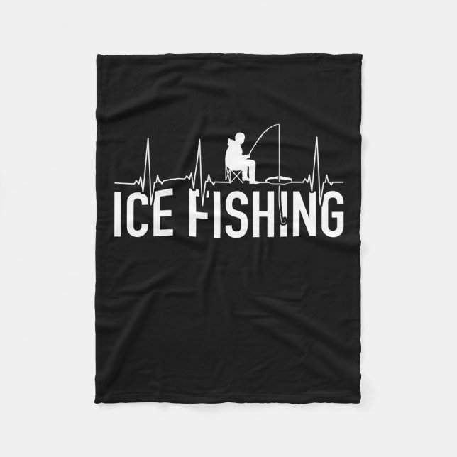 Fischeisfischen Herzschlag Fleecedecke (Vorderseite)