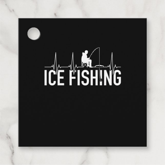 Fischeisfischen Herzschlag Geschenkanhänger (Vorderseite)