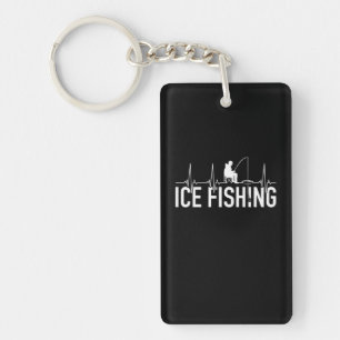 Fischeisfischen Herzschlag Schlüsselanhänger