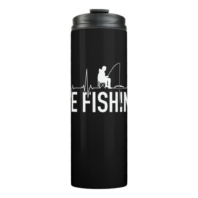 Fischeisfischen Herzschlag Thermosbecher (Vorderseite)