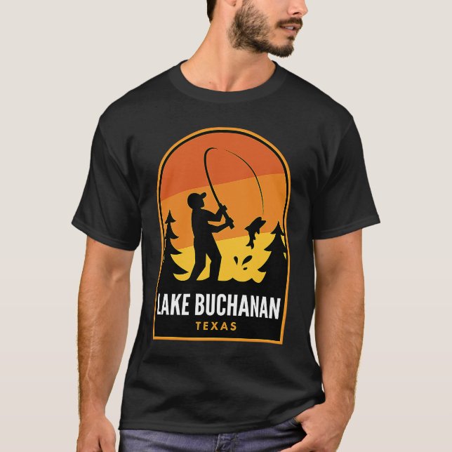 Fischen am Lake Buchanan Texas T-Shirt (Vorderseite)