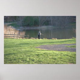 Fischen am Teich Poster