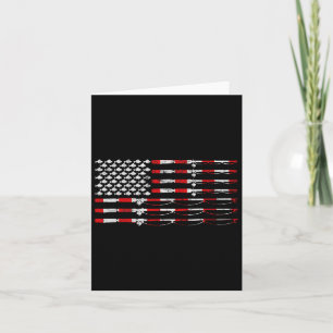 Fischen: amerikanisches Flag-Geschenk für Fischer Karte