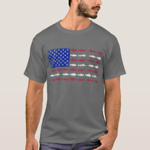 Fischen Amerikanisches Flaggenschiff Männer Frauen T-Shirt
