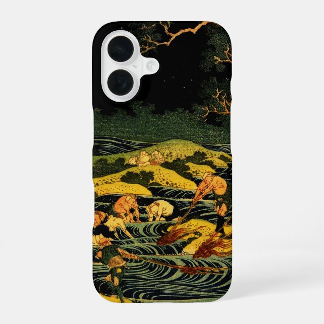 Fischen bei Fackellicht in der Provinz Kai iPhone 16 Hülle (Rückseite)