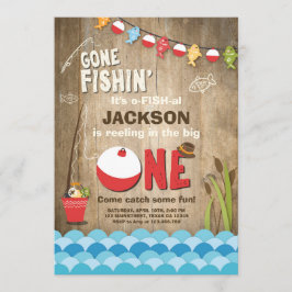 Fischen Birthday Einladung Holz Die große