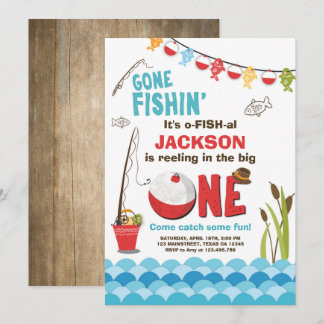 Fischen Birthday Einladung Holz Die große