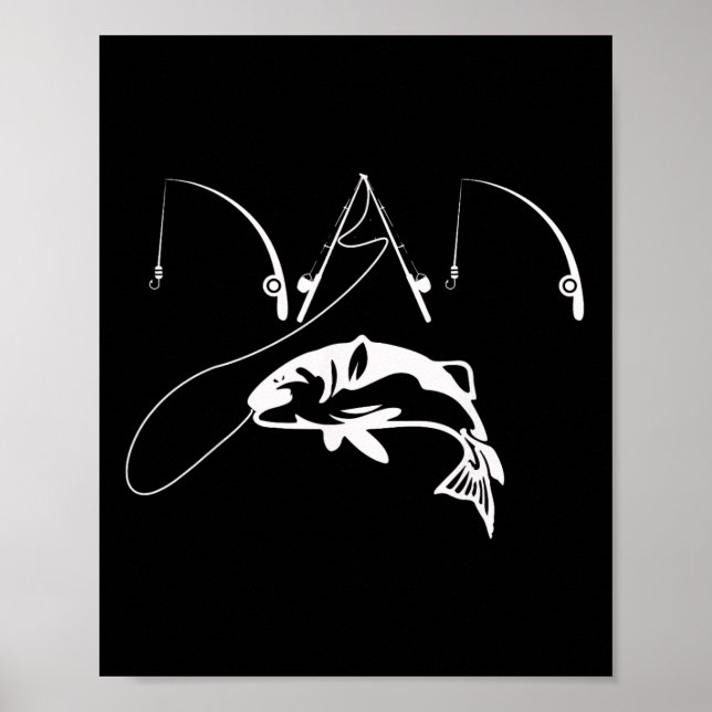 Fischen Daddy Fathers Day Shirt Poster (Vorne)