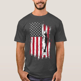 Fischen der amerikanischen Flagge Vintage US-ameri T-Shirt