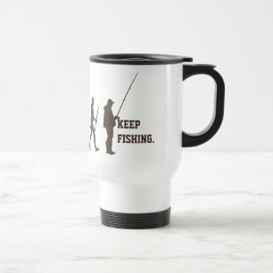 Fischen-Evolution - lustige Fischer-Tasse Reisebecher