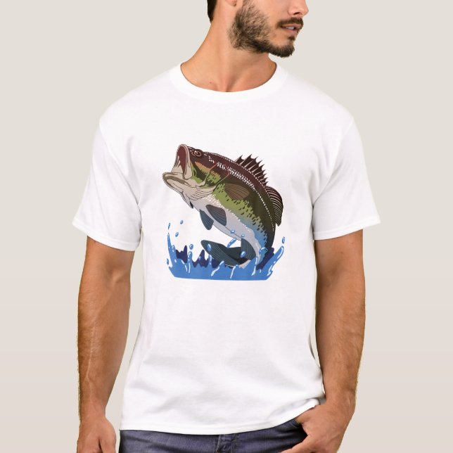 Fischen, Fisch, Bass, Männer Frauen T-Shirt (Vorderseite)