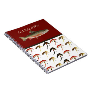 Fischen Fischen Rustikales Lachs-Notebook Notizblock
