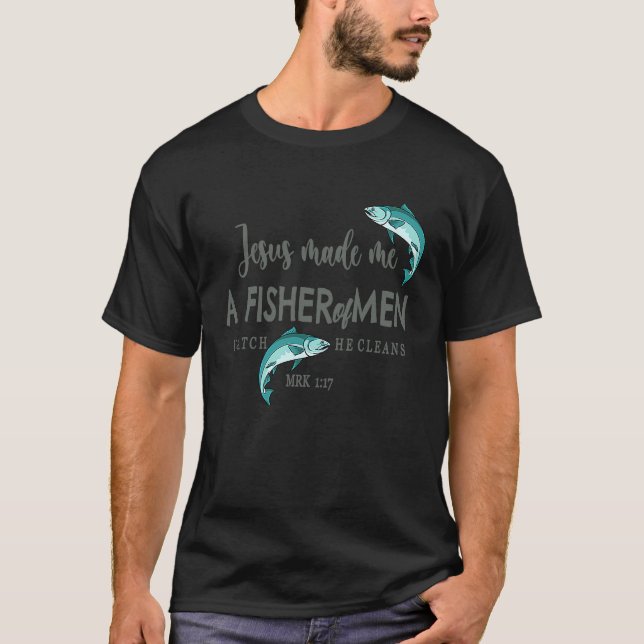 Fischen Fischer der Menschen Christlicher Glaube T-Shirt (Vorderseite)