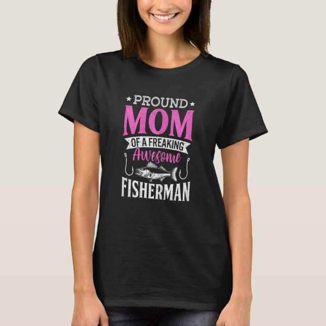 Fischen Fischer Mutter Fischer Mama Fisch T-Shirt (Vorderseite)