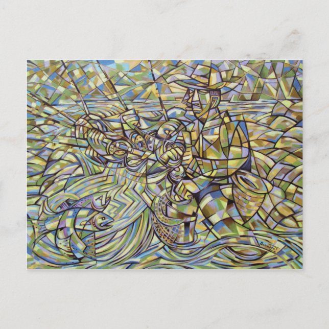 Fischen Fischerei Postkarte (Vorderseite)