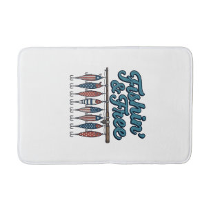 Fischen & Frei Patriotischer Angelköder Vintage Badematte