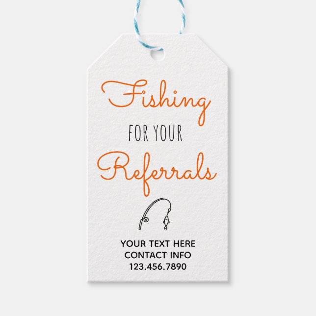 Fischen für Ihr Referenzgeschäft Geschenkanhänger (Vorderseite)