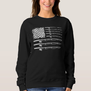 Fischen für Männer Boy Rod Flag US Fischer Vintag Sweatshirt