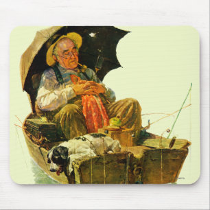 Fischen gegangen mousepad