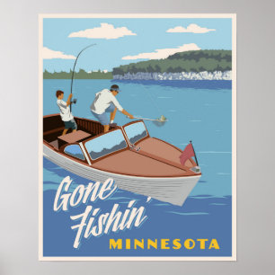 Fischen gegangen poster