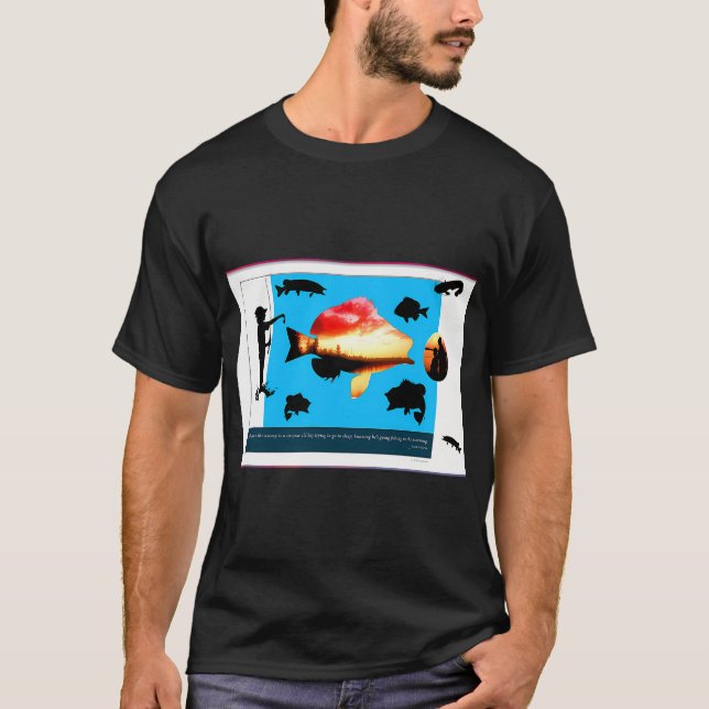 Fischen gegangen T-Shirt (Vorderseite)
