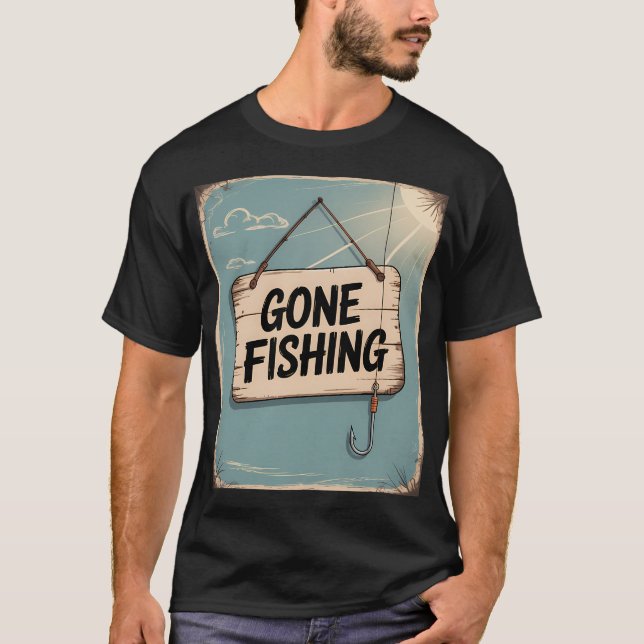 Fischen gegangen T-Shirt (Vorderseite)