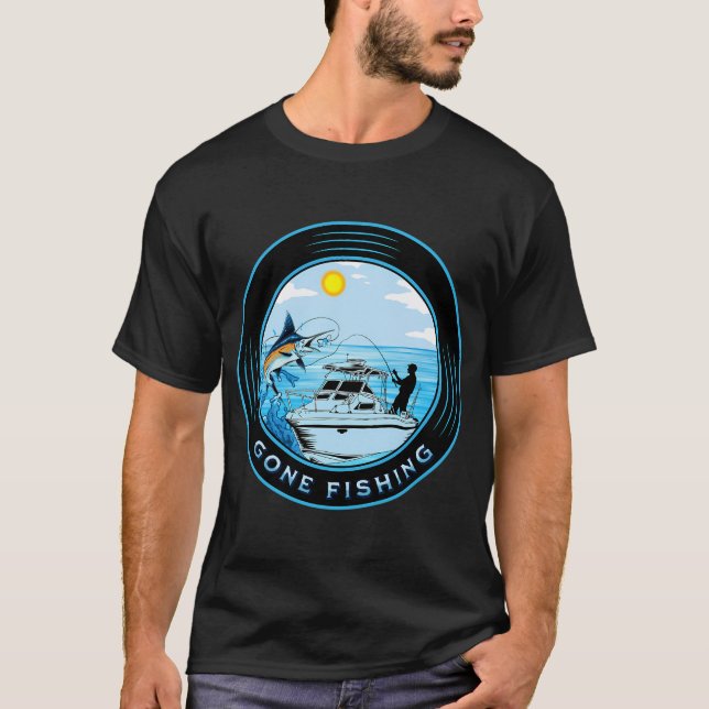 Fischen gegangen T-Shirt (Vorderseite)