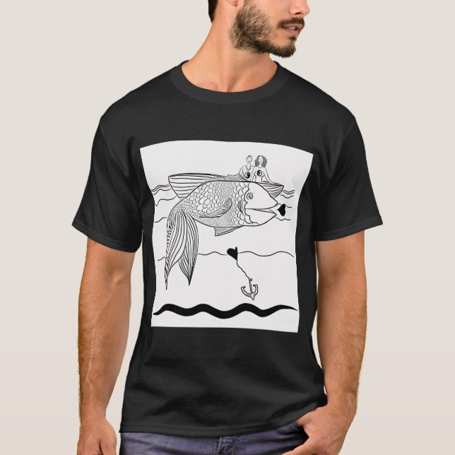 Fischen gegangen T-Shirt (Vorderseite)