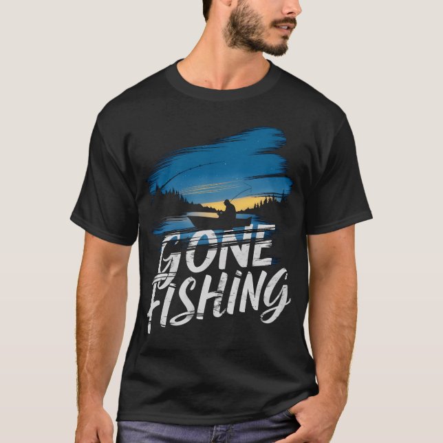 Fischen gegangen T-Shirt (Vorderseite)