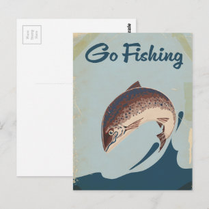 Fischen gehen postkarte