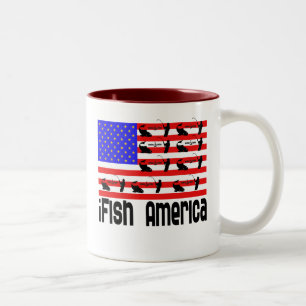 Fischen-Geschenk iFish Amerika Zweifarbige Tasse