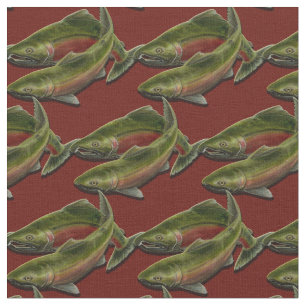 Fischen-Gewebecoho-Lachs-Fisch-Kunst-Gewebe Stoff