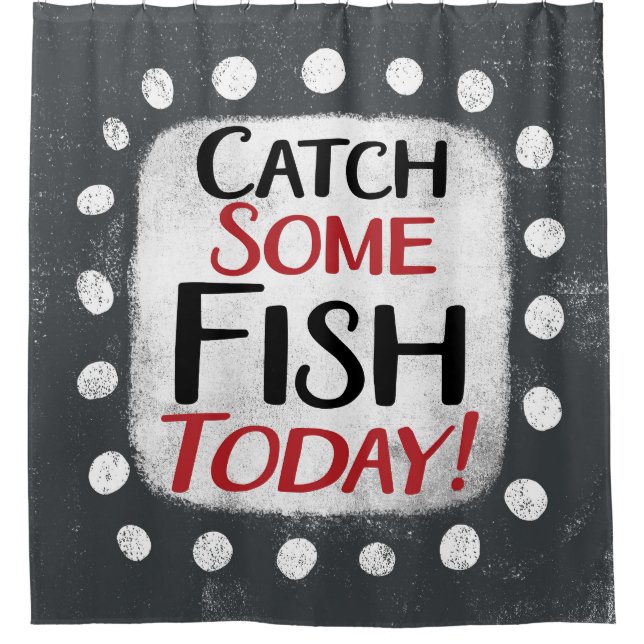 Fischen heute Duschvorhang (Vorderseite)