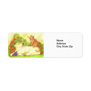 Fischen-Hund und Katze/Rücksendeadressen-Aufklebe