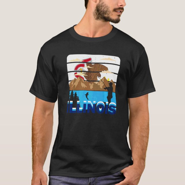 Fischen im See von Illinois T-Shirt (Vorderseite)