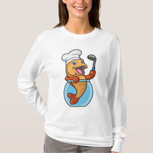 Fischen in Glas als Koch mit Soup-Löffel T-Shirt