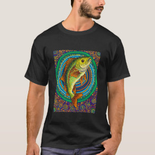 Fischen Indigene Stammes-Punkt-Kunst Australischer T-Shirt