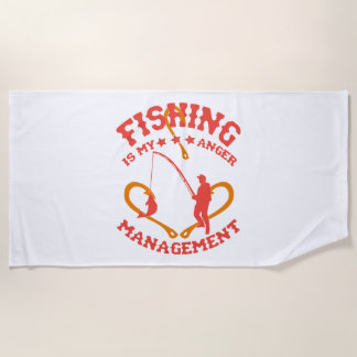 Fischen ist mein Angermanagement Strandtuch