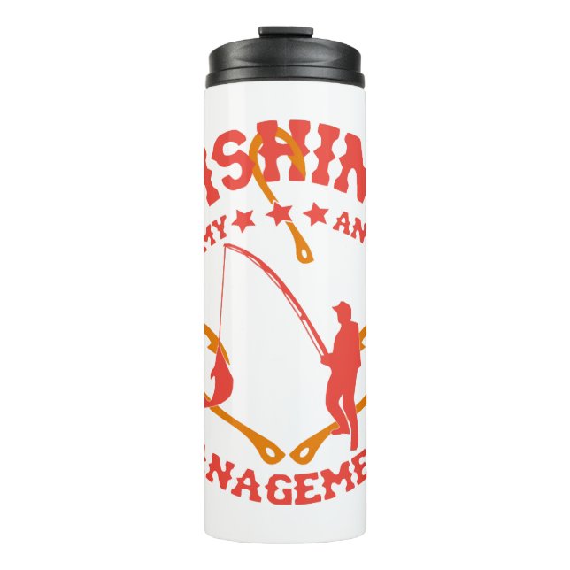 Fischen ist mein Angermanagement Thermosbecher (Vorderseite)