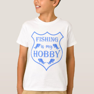 Fischen ist mein Hobby-Schild Zitat auf Wappen T - T-Shirt