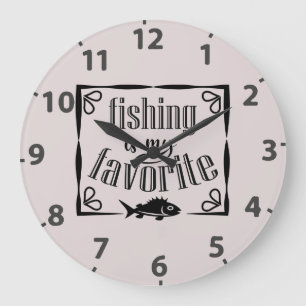 Fischen ist mein Lieblingsziffer Große Wanduhr