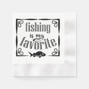 Fischen ist mein Lieblingsziffer Serviette