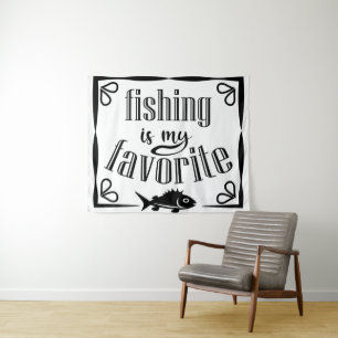 Fischen ist mein Lieblingsziffer Wandteppich