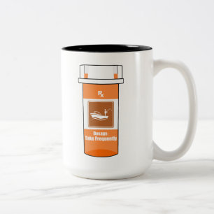 Fischen ist mein Medikament Zweifarbige Tasse