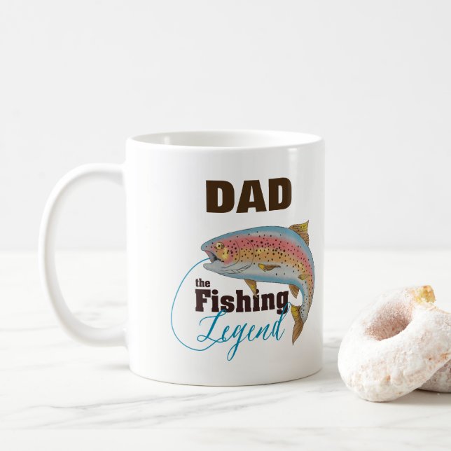 Fischen-Legenden-Tasse, fertigen Vater, Großvater, Tasse (Mit Donut)